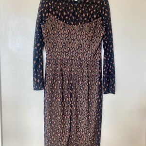 Dress the Population Black and Brown Long Sleeve Dress